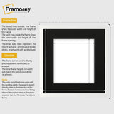 Square Size White Thin Matt Photo Frames with Black Mount