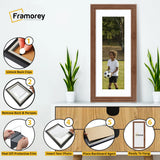 Panoramic Step Style Walnut Photo Frame With White Mount