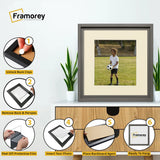 Square Size Grey Oslo Photo Frames Wall Art Frames With Ivory Mount