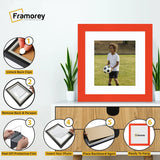 Square Size Red Picture Frame With White Mount