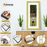 Panoramic Step Style Gold Photo Frame With White Mount