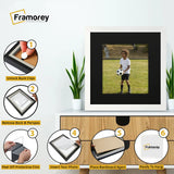 Flat Square White Picture Frame Wall Art Photo Frame With Black Mount