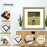 Square Size Oak Oslo Photo Frames Wall Art Frames With White Mount