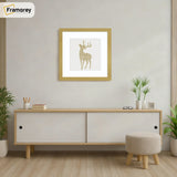 Square Size Gold Thin Matt Photo Frames With White Mount