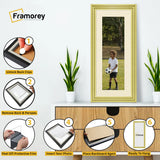 Panoramic Step Style Gold Photo Frame With Ivory Mount