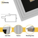 Step Style Square Size Grey Picture Frame With Black Mount