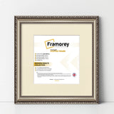 Square Size Gun Metal Shabby Picture Frame With Ivory Mount