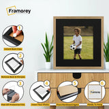 Square Size Thin Matt Oak Photo Frames with Black Mount