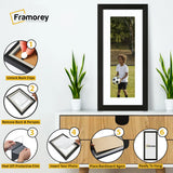 Flat Panoramic Black Picture Photo Frame With White Mount