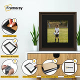 Square Size Walnut Oslo Photo Frames Wall Art Frames With Black Mount