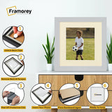 Square Size Silver Picture Frame With Ivory Mount