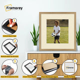 Square Size Oak Thin Matt Picture Frames With Ivory Mount