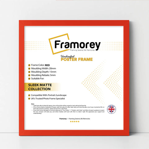 Square Size Thin Matt Red Picture Frame Poster Frames