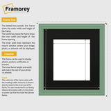 Antique Style Square Size Green Picture Frame with Black Mount