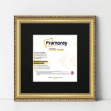 Square Size Gold Shabby Picture Frame With Black Mount