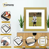 Square Size Gold Picture Frame With White Mount