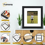 Step Style Square Size Black Picture Frame With White Mount