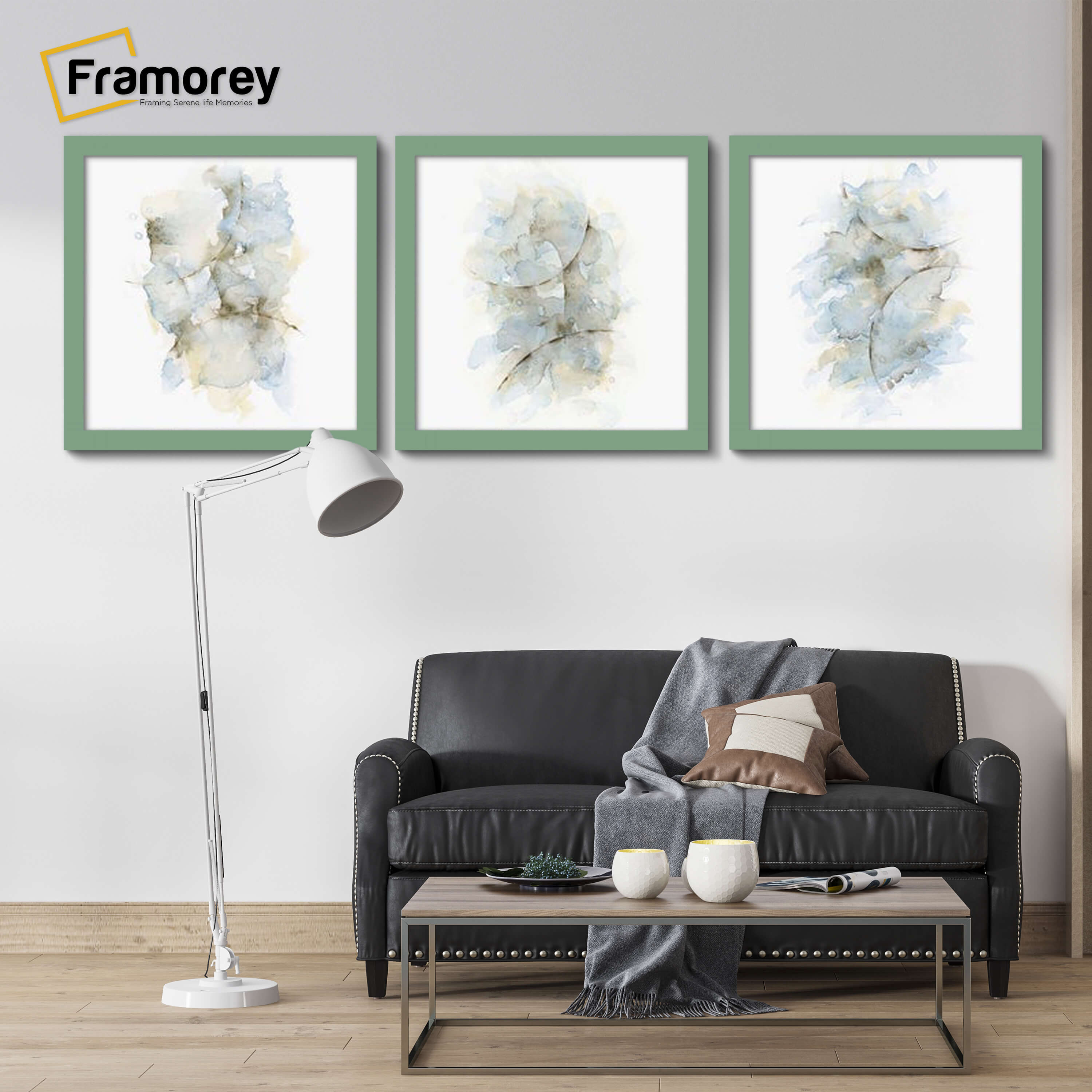 Square Size Green Picture Frame Wall Décor Frames