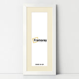Flat Panoramic White Photo Frame Wall Art Frame With Ivory Mount