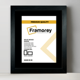 Black Solid Wood Picture Frames with Black Mount