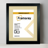 Black Solid Wood Picture Frames with Ivory Mount