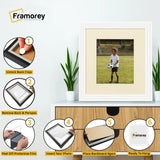 Step Style Square Size White Picture Frame With Ivory Mount