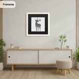 Square Size White Thin Matt Photo Frames with Black Mount