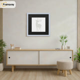 Square Size Light Grey Thin Matt Picture Frames With Black Mount