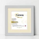 Square Size Silver Picture Frame With Ivory Mount
