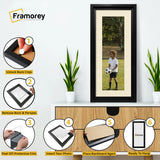 Panorama Style Black Oslo Picture Frames With Ivory Mount