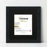 Step Style Square Size Black Picture Frame With Black Mount