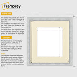 Square Picture Frame Silver Glitter Sparkle Photo Frames With Ivory Mount