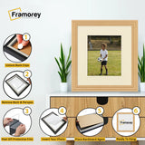 Step Style Square Size Oak Picture Frame With Ivory Mount