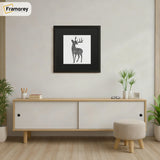 Square Thin Matt Black Picture Frames with Black Mount