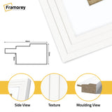 Panoramic Step Style White Photo Frame With White Mount