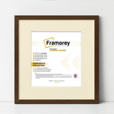Square Size Walnut Thin Matt Picture Frames With Ivory Mount