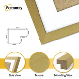 Thin Matt Panoramic Gold Pictures Frames With White Mount