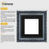 Square Photo Frames Silver Dahlia Wall Art Frame With Black Mount