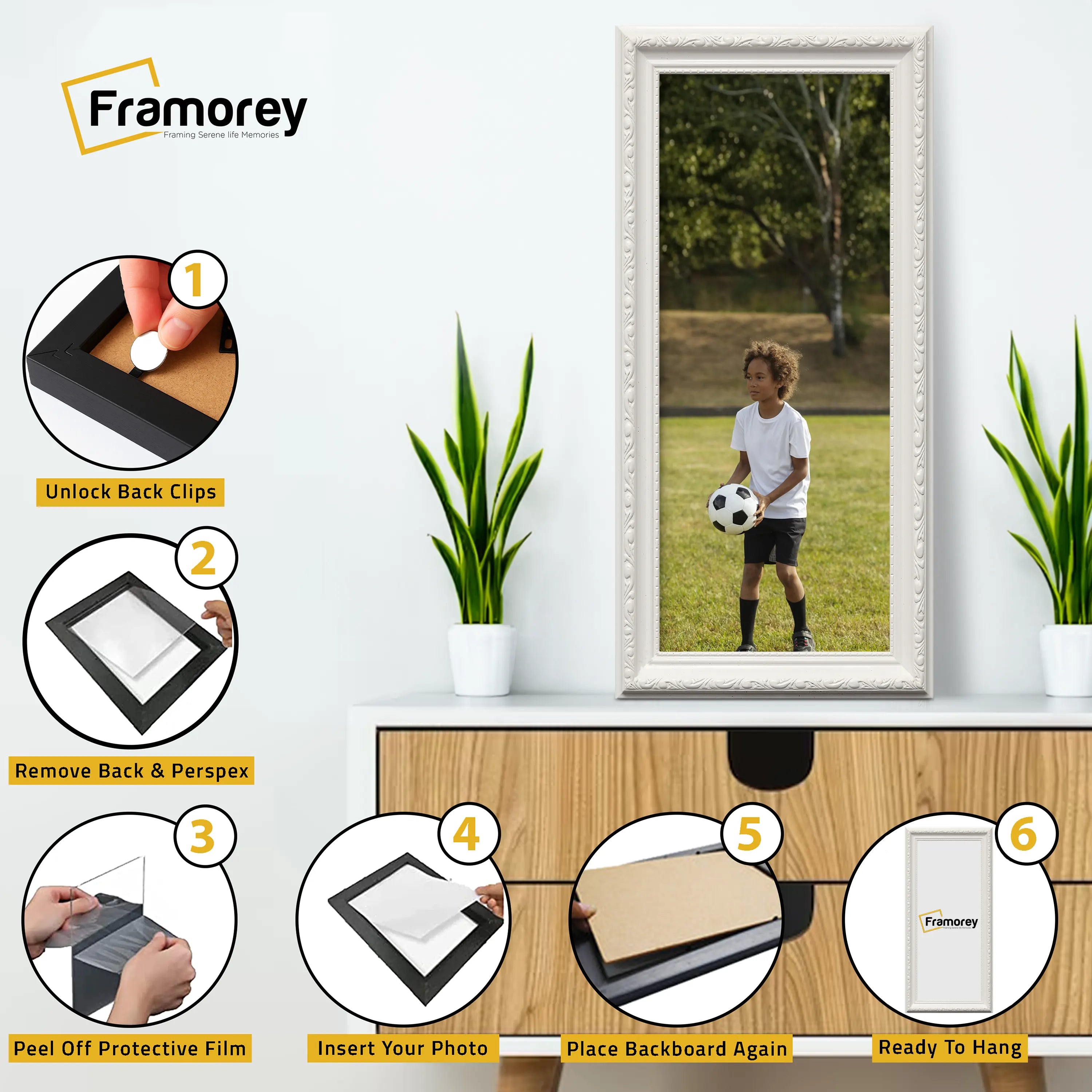 Shabby Chic Effect Panoramic Style White Photo Frame Picture Frame