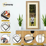 Flat Panoramic Oak Photo Frame Wall Art Poster Frame With Ivory Mount