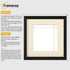Flat Square Size Black Picture Photo Frame Wall Art Poster Frame With Ivory Mount