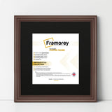 Antique Style Square Size Mahogany Picture Frame with Black Mount
