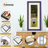 Antique Style Panoramic Purple Wall Art Photo Frame With Ivory Mount