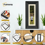 Panoramic Size Black Wooden Picture Frame Big Step Style with Ivory Mount
