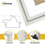 Square Size White Shabby Picture Frame With White Mount