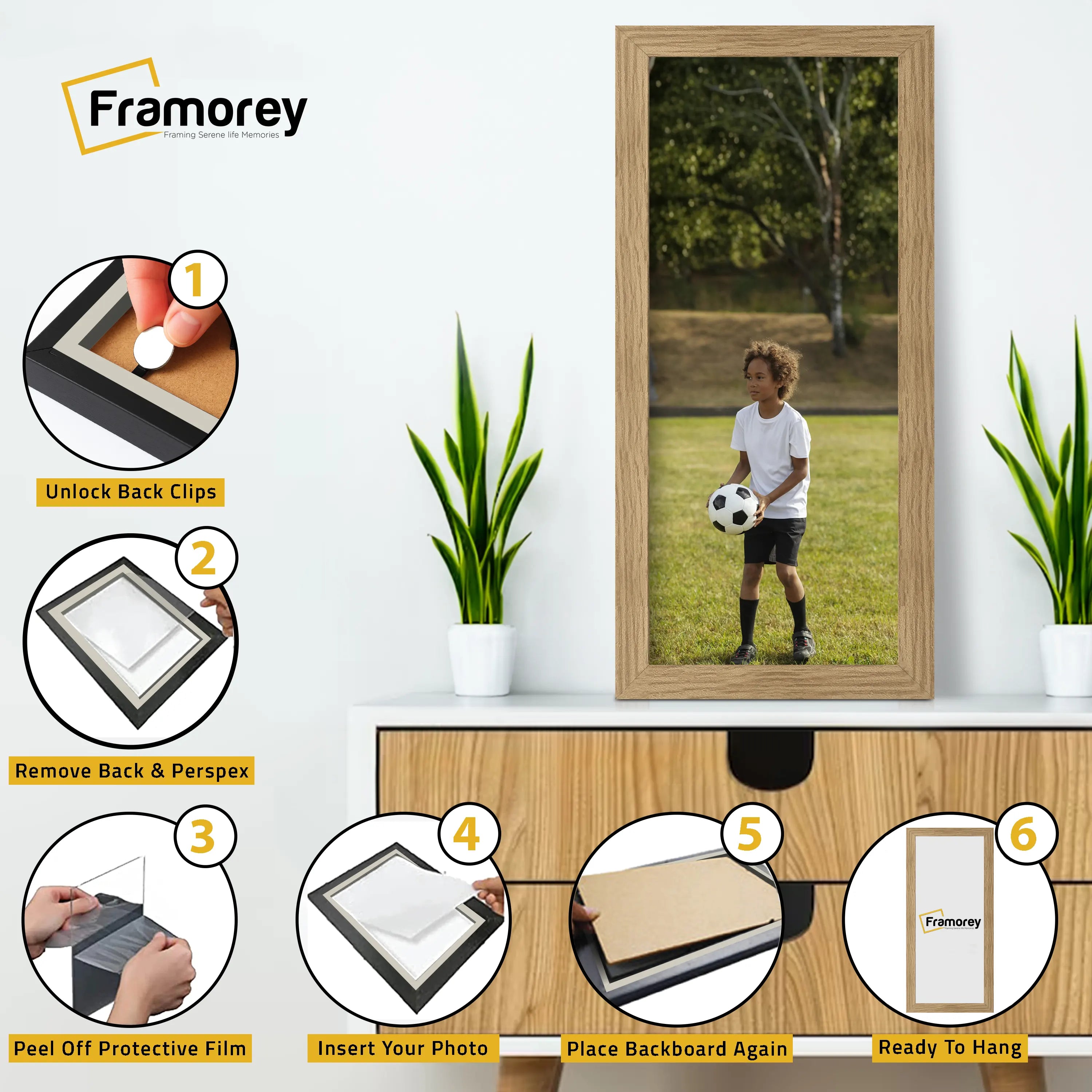 Flat Panoramic Oak Picture Photo Frame Wall Art Poster Frame