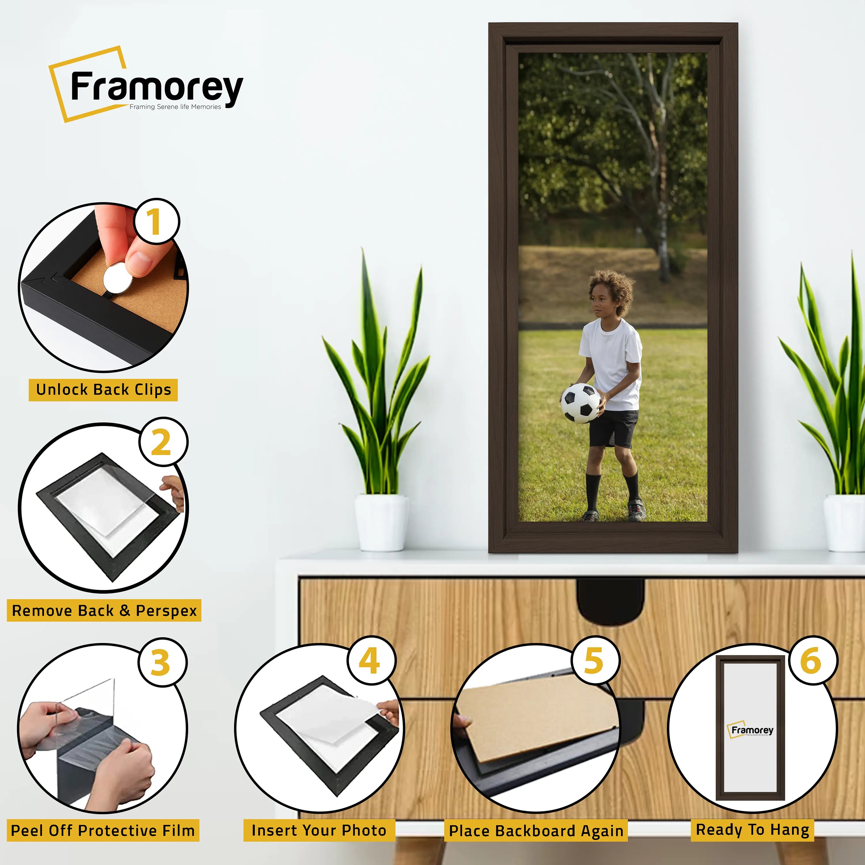 Panorama Style Walnut Oslo Photo Frame Panoramic Picture Frames