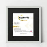 Square Size Silver Thin Matt Picture Frames With Black Mount