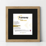 Flat Square Size Oak Picture Photo Frame With Black Mount