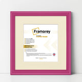 Antique Style Square Size Pink Picture Frame with Ivory Mount